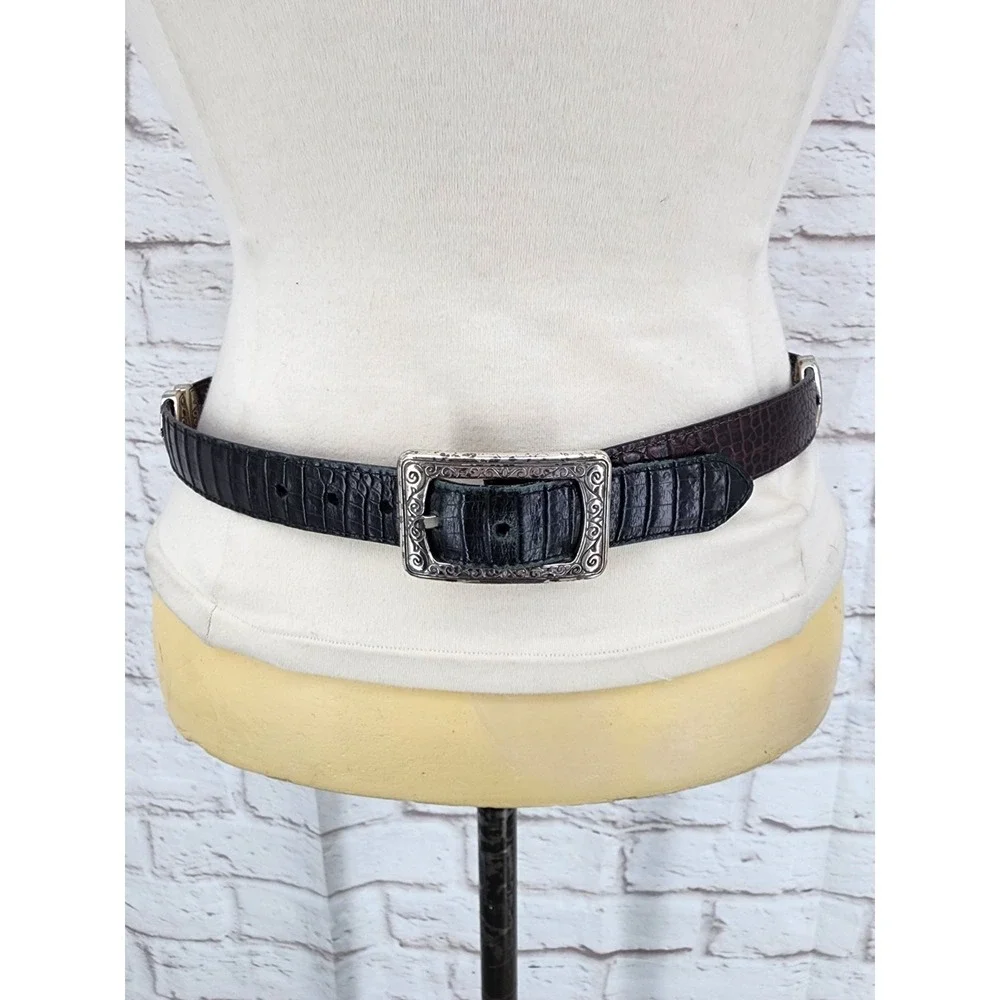 Brighton Reversible Leather Belt Black Brown Western Rodeo Cowgirl Sz Medium 30